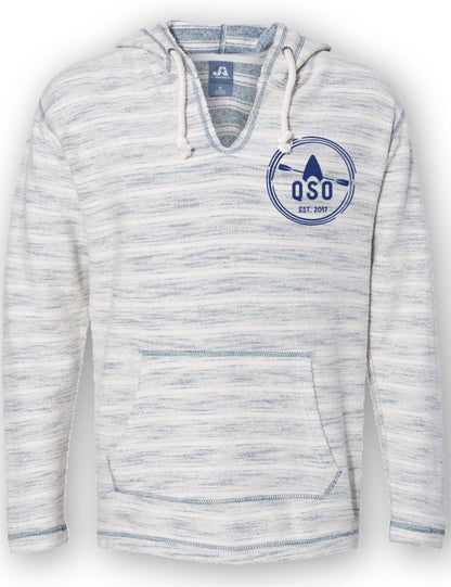 QSO Baja French Terry V-Neck Hooded Pullover!